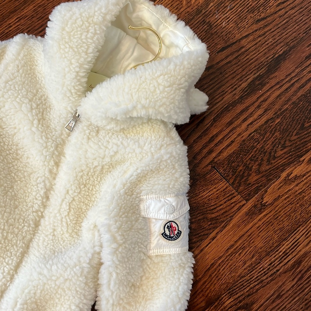 Moncler Cream Footies Plush One Piece